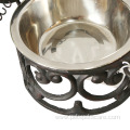 Cute Cat Pet Feeding Bowl Metal Holder